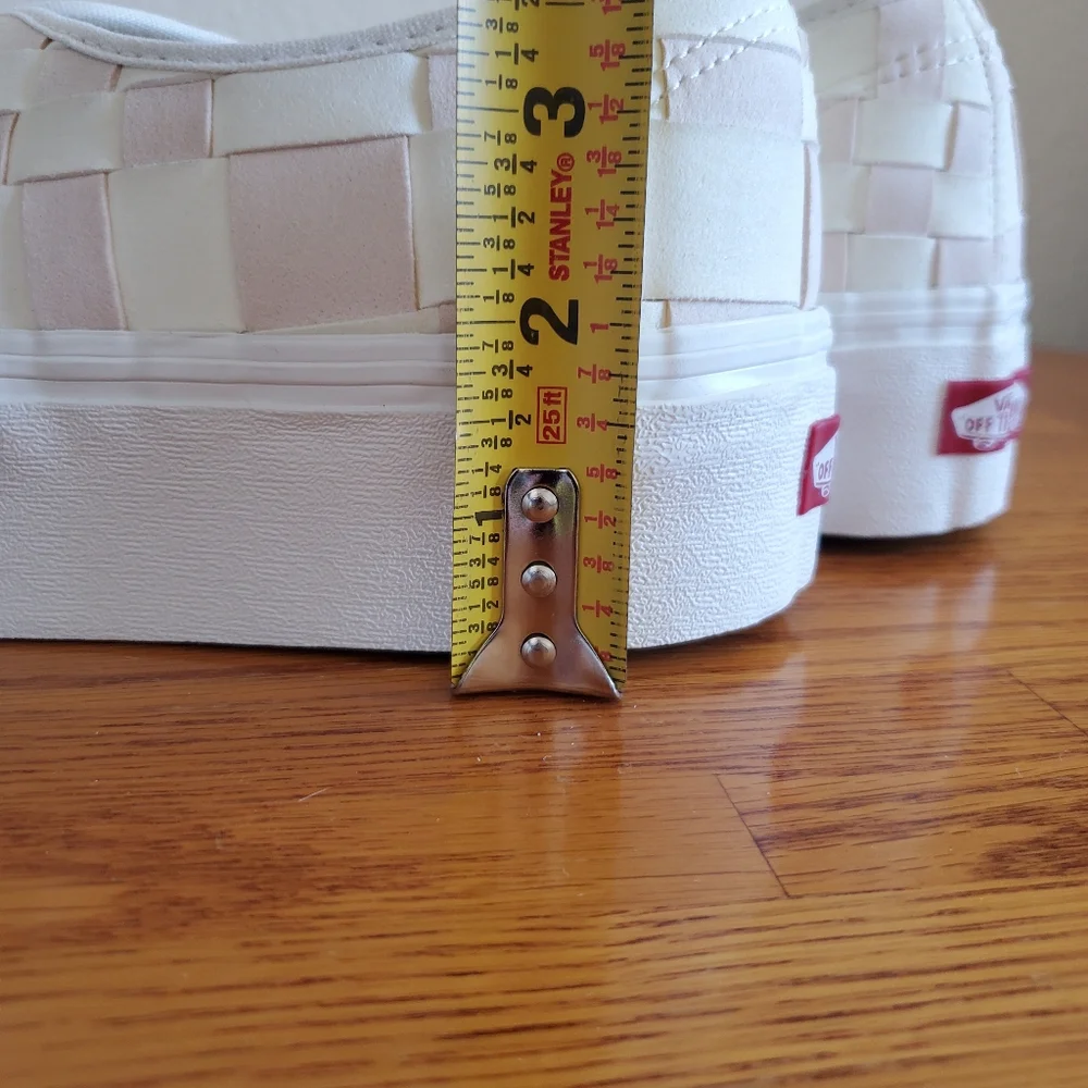 Vans White Pink Woven Checkered Platform Sneakers Men's Shoe 10 Women's 11.5 - Picture 11 of 11